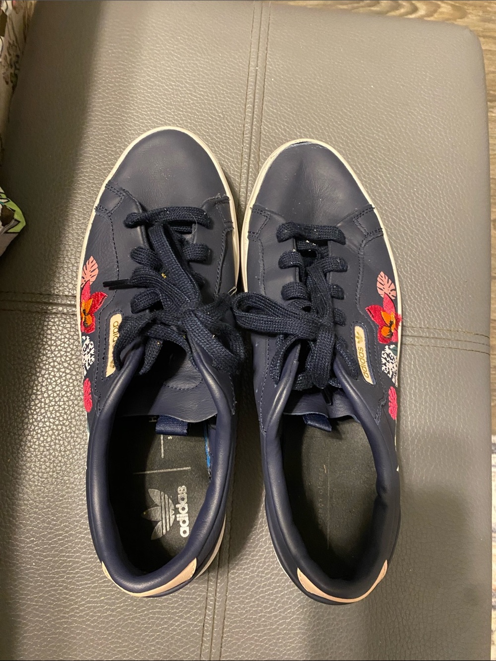 Adidas Her Studio London Navy Sneakers with Floral Embroidery